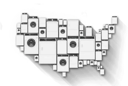 Map of the United States Represented by Speed Queen Appliances